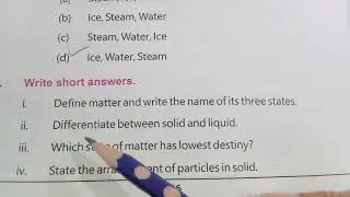 General Science Grade 4 Based on SNC 2020 Chapter 4 Matter and Its Characteristics/Solved Exercise