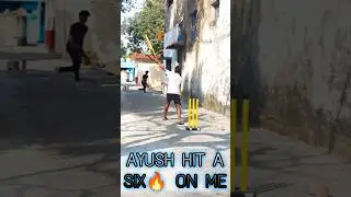 AYUSH HIT A SIX🔥 ON ME. Go To Channel & Watch Full Vlog#54. #ayush #six #rcboys #gullycricket #vlog