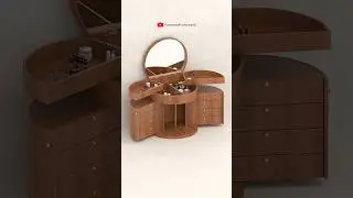 Space Saving Dressing Table with Mirror and Storage Organizers #furnituredesign