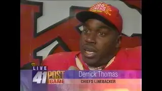 November 16, 1997: Postgame with Derrick Thomas, Mike and Pete Stoyanovich.
