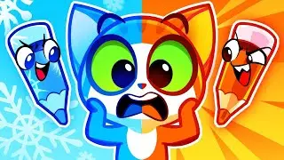 Baby Lost His Color! 🎨 Hot vs Cold Opposites with Funny Drawing Pencils | Kids Cartoons