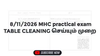 MHC practical exam, TABLE CLEANING 🧼🧹