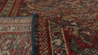 Antique Sultanabad Persian Rug, Red and Beige-Brown Floral Pattern - Rug & Kilim -11255