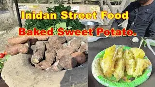 Yummy 😋 Baked Sweet Potatoes on Street in India. // Indian Street Food 2025. #shamshermannbti