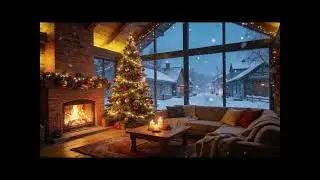 Cozy Christmas Cafe at Night 🎄 Fireplace Ambience for Relaxing Evenings