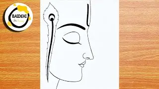 Side Face Krishna God Drawing | How to Draw Krishna Easy | God Drawing