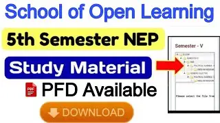 SOL Fifth Semester Study Material PDF Uploading Starts| Sol 5th Semester Study Material PDF Download