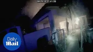 Hero cop runs into burning house and rescues man and six children