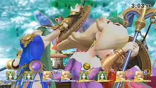 Smash Wii U - Giant Team Palutena and Rosalina Battle (Only Blast and Screen KO) Part 7