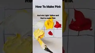 How to make Pink Color 🩷 from just white, yellow and red  #colormixing #paintmixing