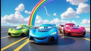 Three Racing Cars Learn Red Blue Green | Color Learning Song for Kids | Fast and Fun Car Rhyme