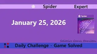 Microsoft Solitaire Collection | Spider Expert - January 25, 2026 | Daily Challenges
