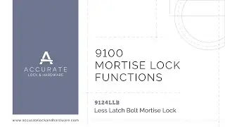 9124LLB Less Latch Bolt Mortise Lock Function