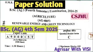 Renewable Energy And Green Technology 4th Semester 2025 Paper Solution