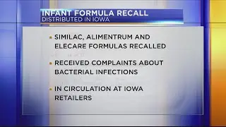 Infant formula recall