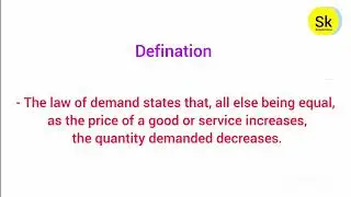 Define price theory l law of demand l law of supply l simple know