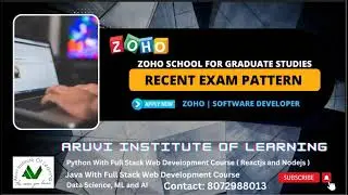 Zoho School For Graduates Recent Exam Process| Exam Pattern | Interview Process | ZOHO S/W Developer