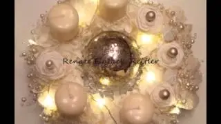 Adventskranz Kranz wei&szlig; mit und ohne Licht