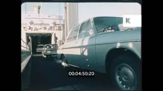 1960s, 1970s Ireland, Cars Off Ferry, 16mm