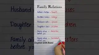 Family Relationships 💯✅👩🏻&zwj;🏫 #learnenglish #grammartips #education #english #shortsfeed