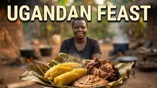 Traditional way of cooking Lunch.. African village meal. /UGANDAN meal /OKUFUMBA MATTOOKE 