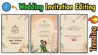 New Trending Online Wedding Invitation Card Editing Tutorial in Pixellab app || Wedding Invitation