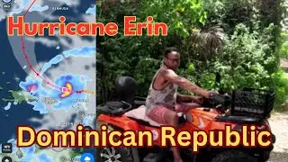 CAUGHT 😲 in Hurricane Erin | Dominican Republic Travel Vlog