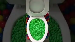 Experiment: Green M&M&rsquo;s in the Toilet #shorts
