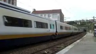 Ex-Eurostar TGV passing Boulogne Tintelleries with horn