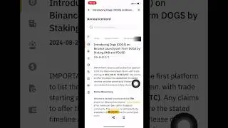 Dogs listing on Binance|FinoAct