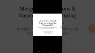 Mergers and Acquisition-Anti takeover Strategy