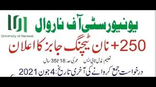 University of Narowal Jobs May 2021 Application Form Security Guards, Computer Operators