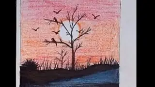 Sunrise drawing ✨🔥#ytshorts​#art​#shorts​