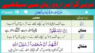 Arabic Grammar - Class 18  Urdu / Hindi