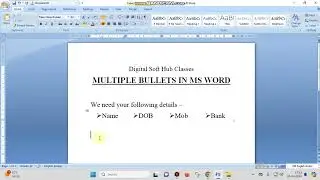 multiple bullets in single line in ms word in english