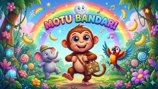 Ek Mota Bandar Ghoomne Chala| Funny Monkey Cartoon Song | Hindi Nursery Rhyme | Ladoo Kids Songs