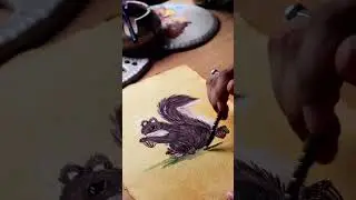 Cottage Squirrel Painting with Gouache #animallover #squirrel #gouachepainting #cuteanimals #artvlog