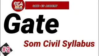 Som Gate Civil Engineering Syllabus.. #GATE - ES ACADEMY..