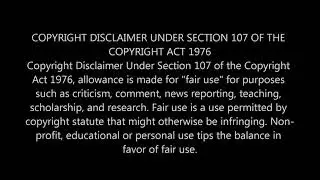 Copyright disclaimer for fair use only with cool background Music.