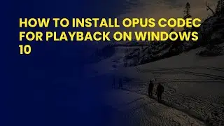 Как установить Opus Codec для воспроизведения в Windows 10