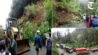 Traffic affected because of a landslide at Tutikandi bypass in Shimla
