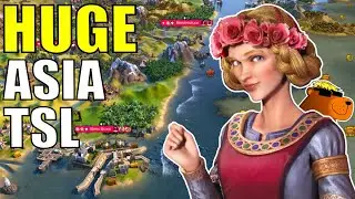 Civ 6 | 20 PLAYER HUGE TSL Asia &ndash; MAX Difficulty!!! &ndash; (#1 Deity++ England Civilization VI)