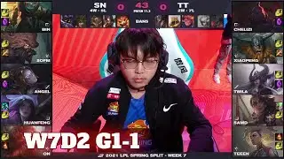 SN vs TT - Game 1 | Week 7 Day 2 LPL Spring 2021 | Suning vs TT G1