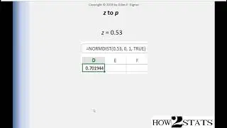 V2.19 - How to convert z to p via Excel
