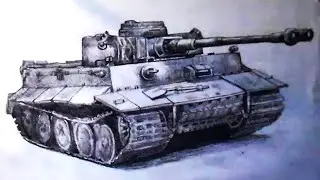 How to draw a tank / World War II with pencil step by step