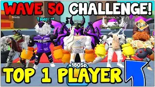 WAVE 50 CHALLENGE WITH THE TOP 1 PLAYER In Punch Simulator Roblox Game! OP HUGE WITCH SECRET PET!
