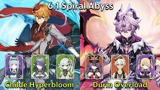 C0 Childe Hyperbloom и C0 Durin Overload - Genshin Impact 6.1 Spiral Abyss, полная очистка