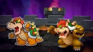 Mario and Luigi Paper Jam #54 1/2 Bowser & Paper Bowser Boss Battle!