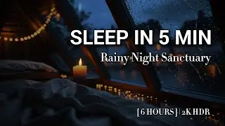 COZY ATTIC Rain Sounds for Sleeping 🌧️ Sleep in 5 Minutes, Rain on Window [6 HOURS] #sleepmusic