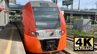 (4K) train tour Moscow MCC train Lastochka Москва виртуальный тур поезд Ласточка МЦК